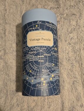 Cavallini & Co. Celestial Vintage Puzzle, Blue Map Of The Stars 1000 Pieces